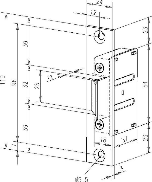 Actual product image effeff Mortise latch locks 807