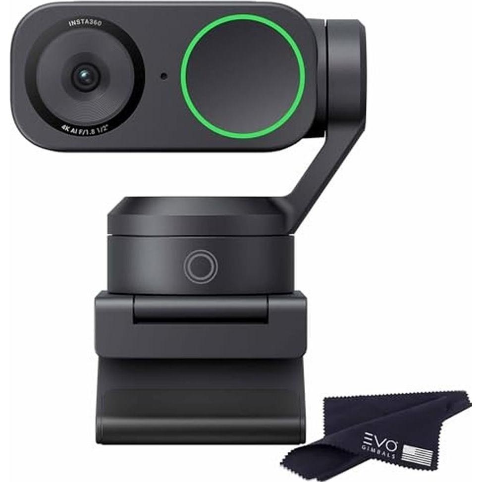 Insta360 Webcam 4K con Intelligenza Artificiale Link 2, Webcam, Nero
