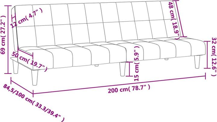 Produktbild vidaXL Schlafsofa (2-Sitzer)