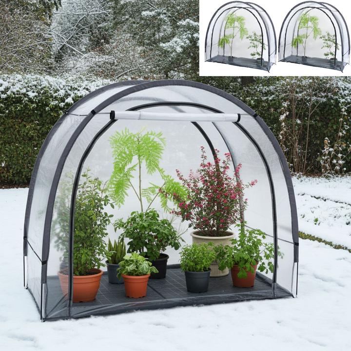 Produktbild Ideoon 2er-Set Foliengewächshaus und Überwinterungszelt, 175 x 186 x 84 cm