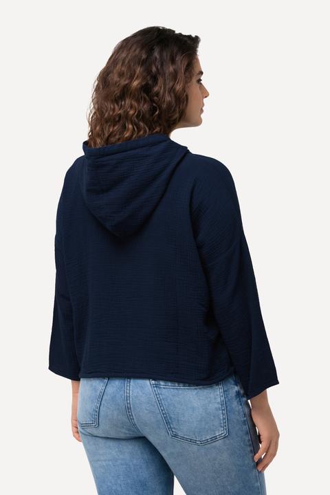 Image du produit Ulla Popken Blouse oversized en mousseline oversized à manches 3/4 (58)