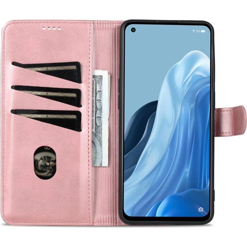 Thumbnail - Cover-Discount OPPO Reno8 Lite - Leder Etui Hülle rosa (Oppo Reno8 Lite), Smartphone Hülle, Rosa