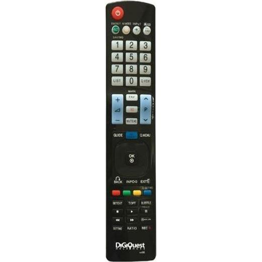 Thumbnail - Digiquest TLC102 IR-Fernbedienungstasten für Fernseher (Universal Fernbedienung), Fernbedienung, Schwarz