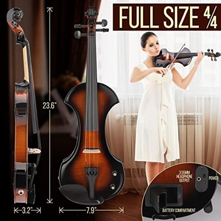 Actual product image Pyle Electric Violin Set with Amplifier and Accessories (Fiddle, 4/4)
