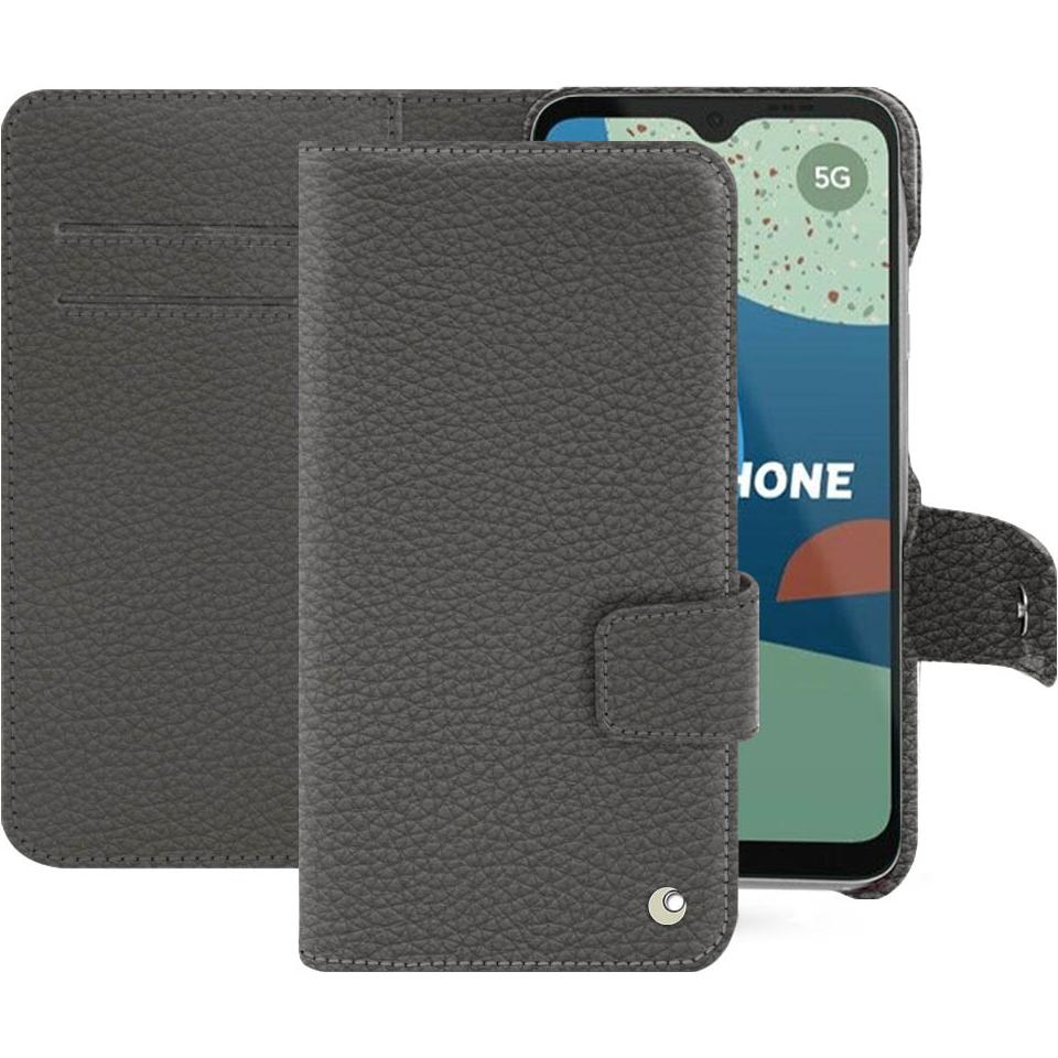 Noreve Lederschutzhülle Wallet (Fairphone 4), Smartphone Hülle, Grau