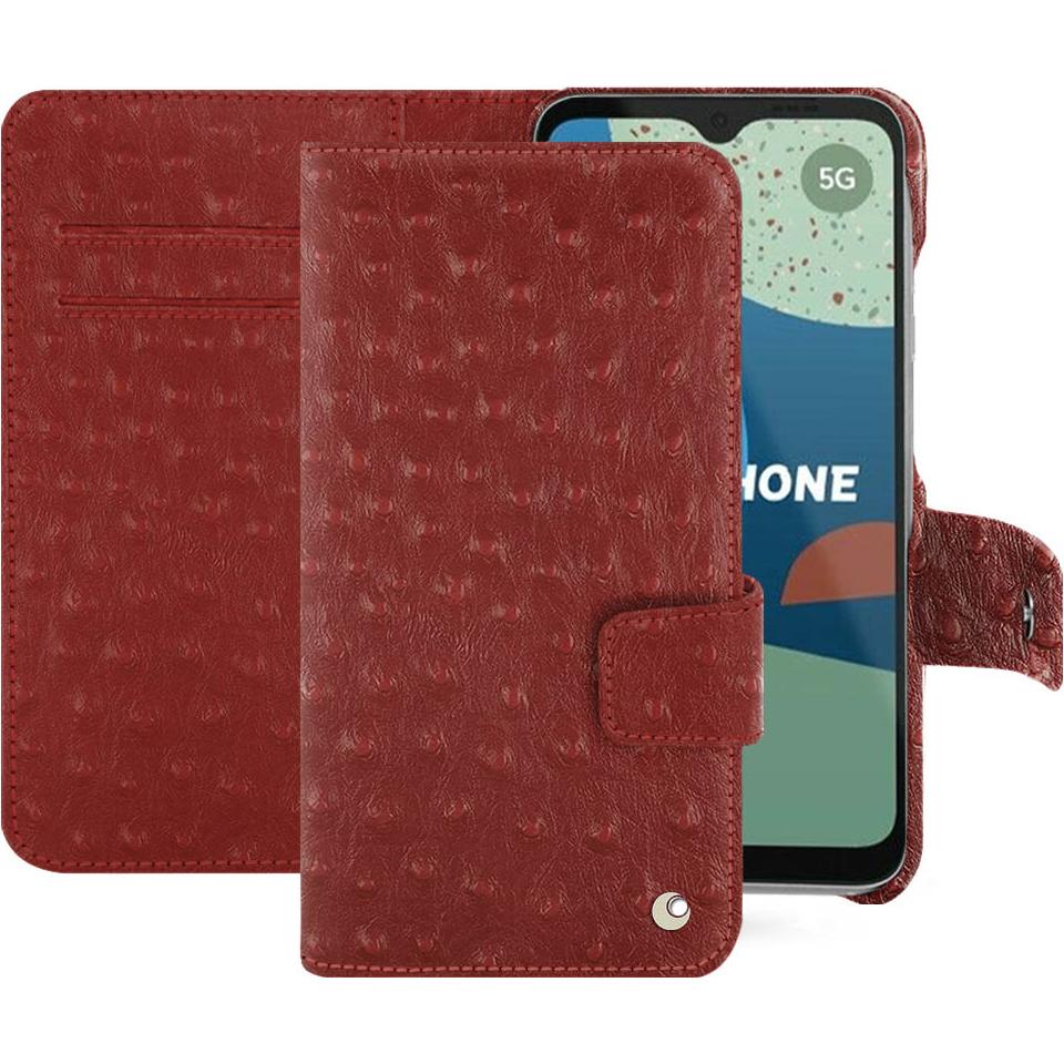 Noreve Lederschutzhülle Wallet (Fairphone 4), Smartphone Hülle, Rot