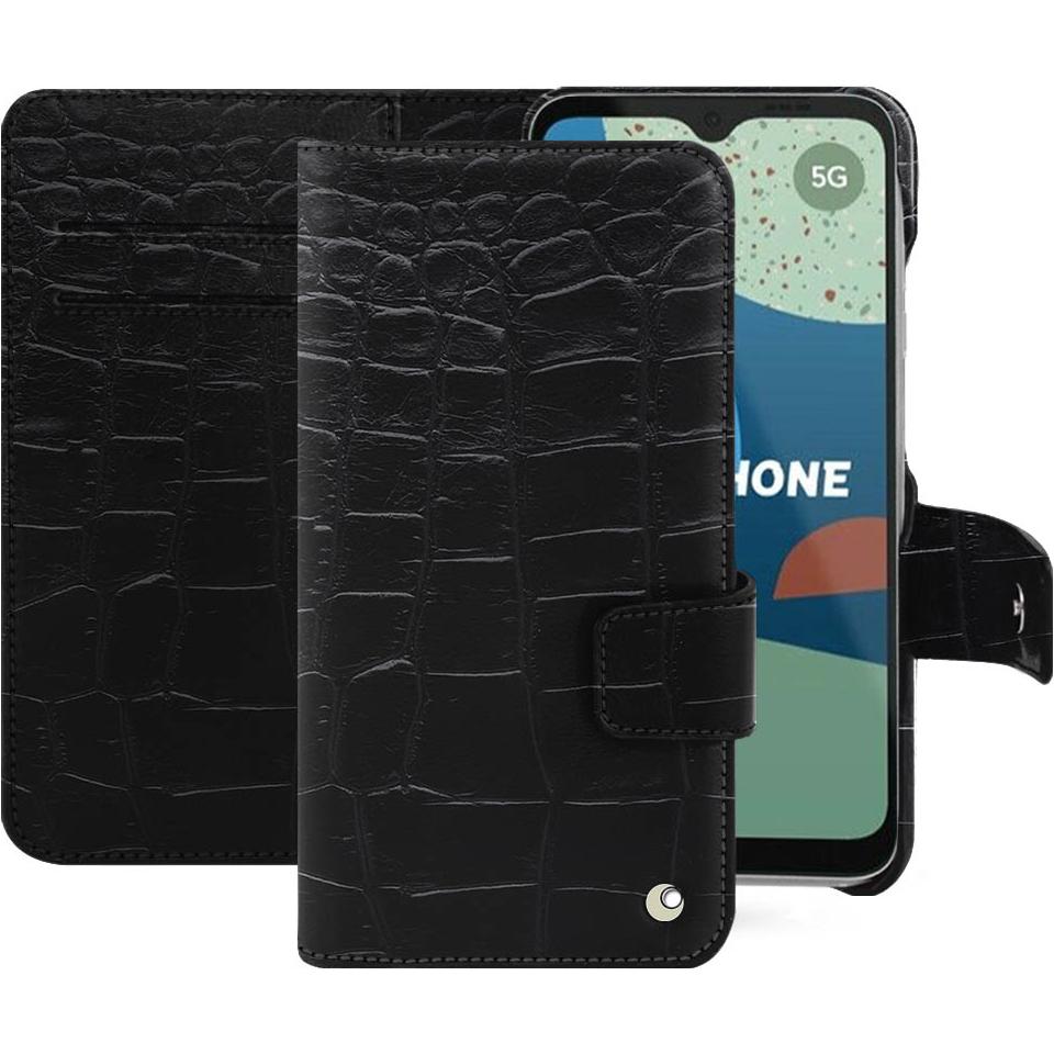 Noreve Lederschutzhülle Wallet (Fairphone 4), Smartphone Hülle, Schwarz