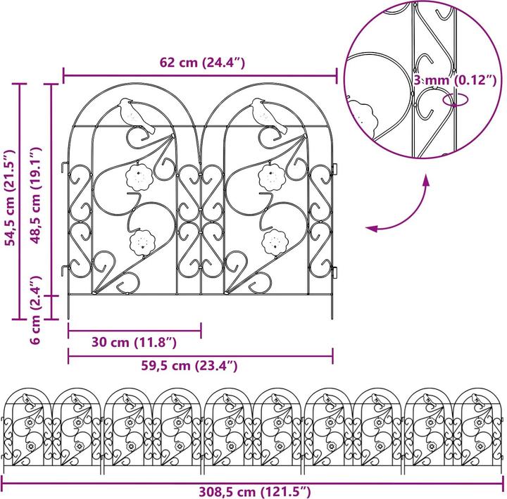 Produktbild vidaXL Gartenumzäunung