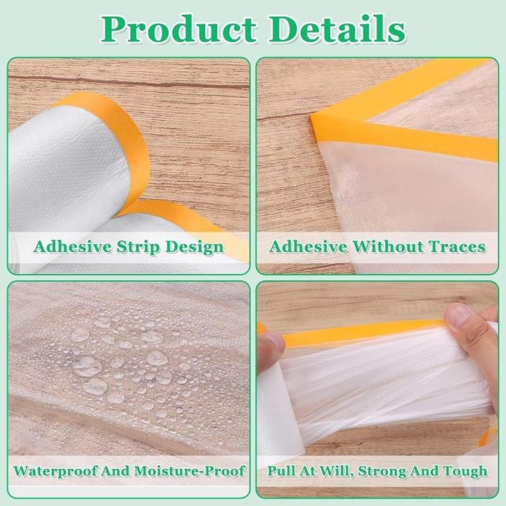 Produktbild Malerfolie Abdeckfolie Mit Klebeband Malerband Goldband Maler Folie Malerkrepp