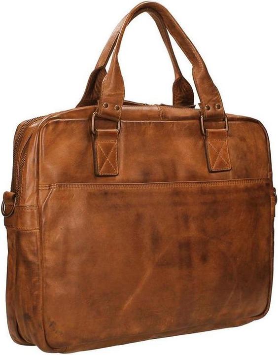 Actual product image Bear Rock Design Leandro Leren laptop bag - 15 inch - Cognac (15")
