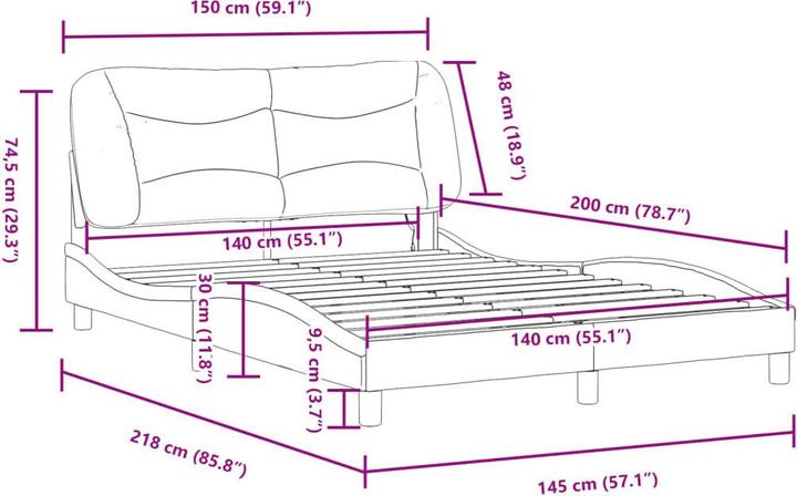Image du produit vidaXL Bettgestell (140 x 200 cm)