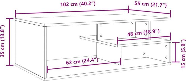 Image du produit vidaXL Couchtisch (55 x 102 x 35 cm)