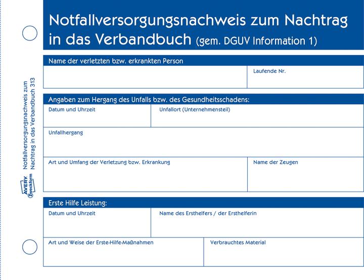 Produktbild Avery Erste Hilfe Meldeblock (50 x)