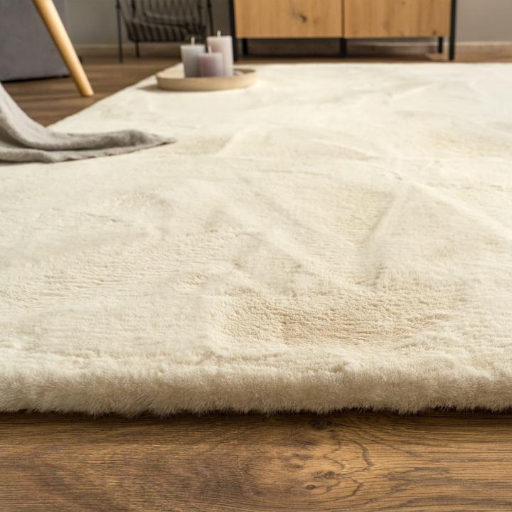 Produktbild TT Home Wohnzimmer Hochflor Teppich Langflor Soft Kaninchenfell Fell Imitat Weich (100 x 60 cm)