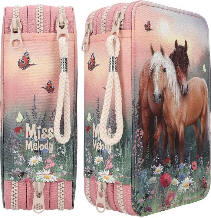 Actual product image Depesche Miss Melody triple pencil case FLOWERS ( 0412869 )