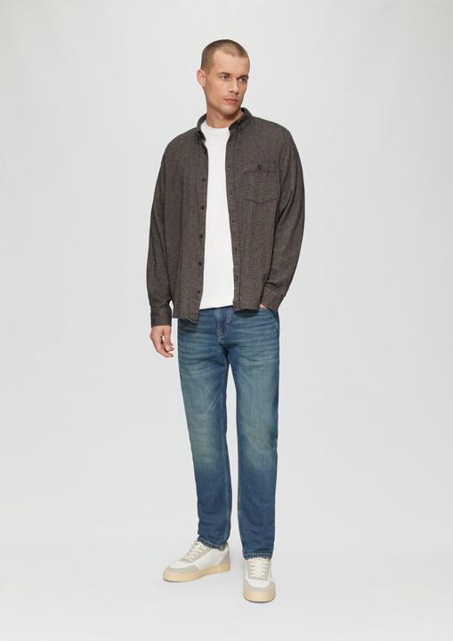 Actual product image S.Oliver Hemd Regular Fit: Strukturiertes Hemd mit Button-Down-Kragen (L)