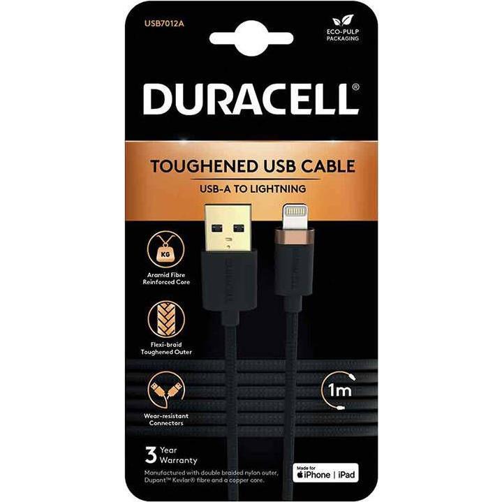Thumbnail - Duracell USB-C cable for Lightning 1m (Black) (1 m, USB 3.2 Gen 1), USB Kabel