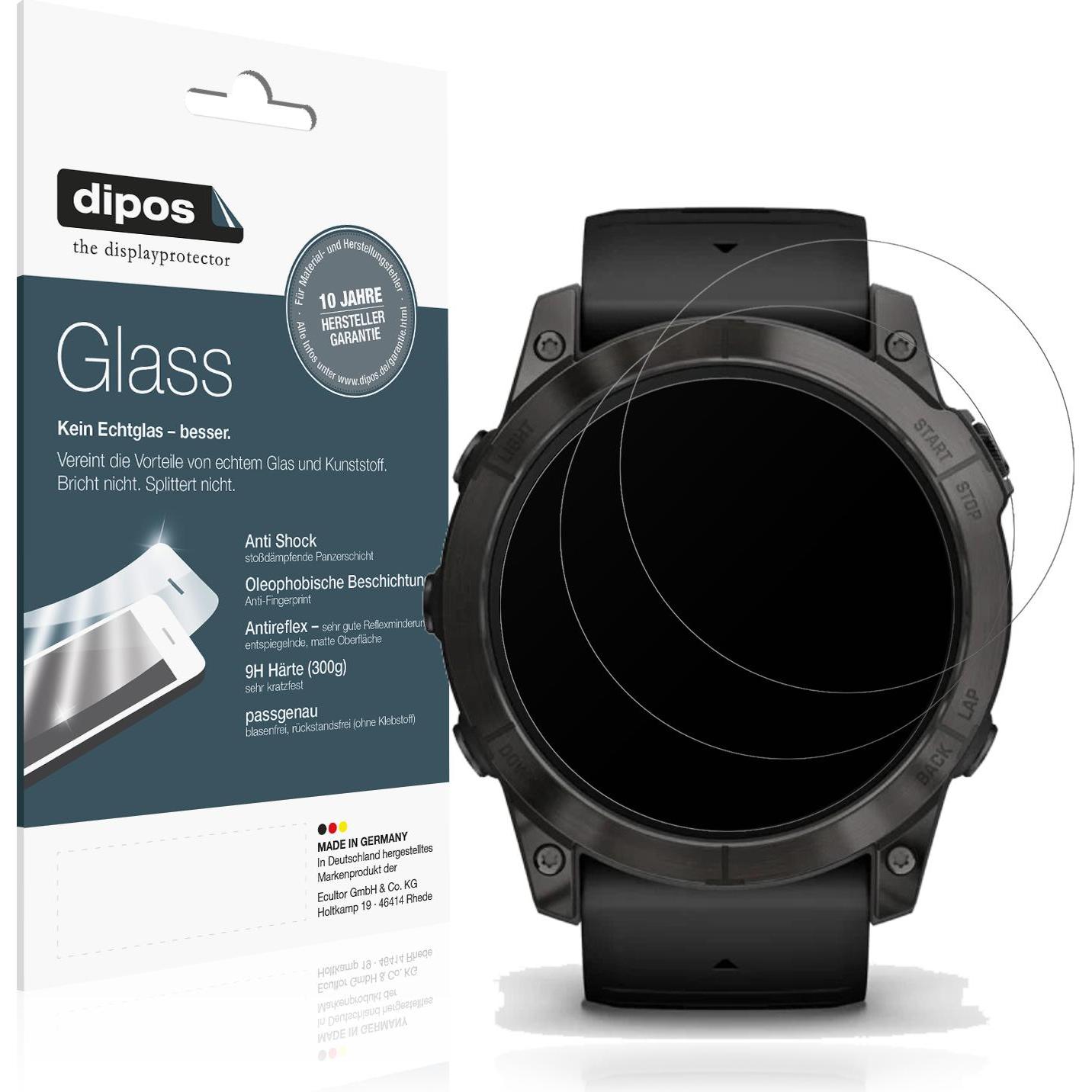 Dipos Anti-Shock Displayschutz Matt 9H, Smartwatch Schutzfolie, Transparent