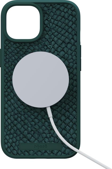 Produktbild Njord Hard-Cover Salm.Leather Magsafe Case Dark Green (Apple iPhone 15)