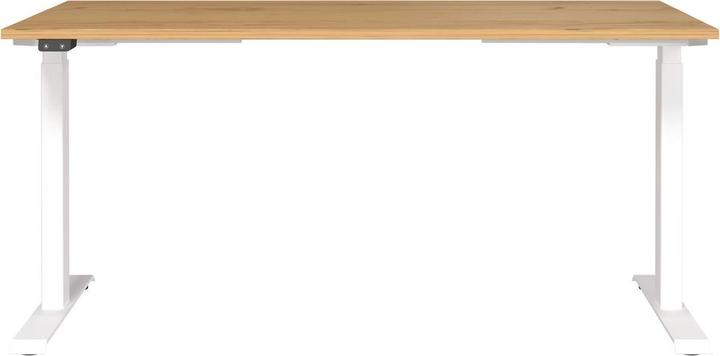 Produktbild Germania JET höhenverstellbarer Schreibtisch navarra-eiche rechteckig, T-Fuss-Gestell weiss 160,0 x 80 (160 x 72 cm)