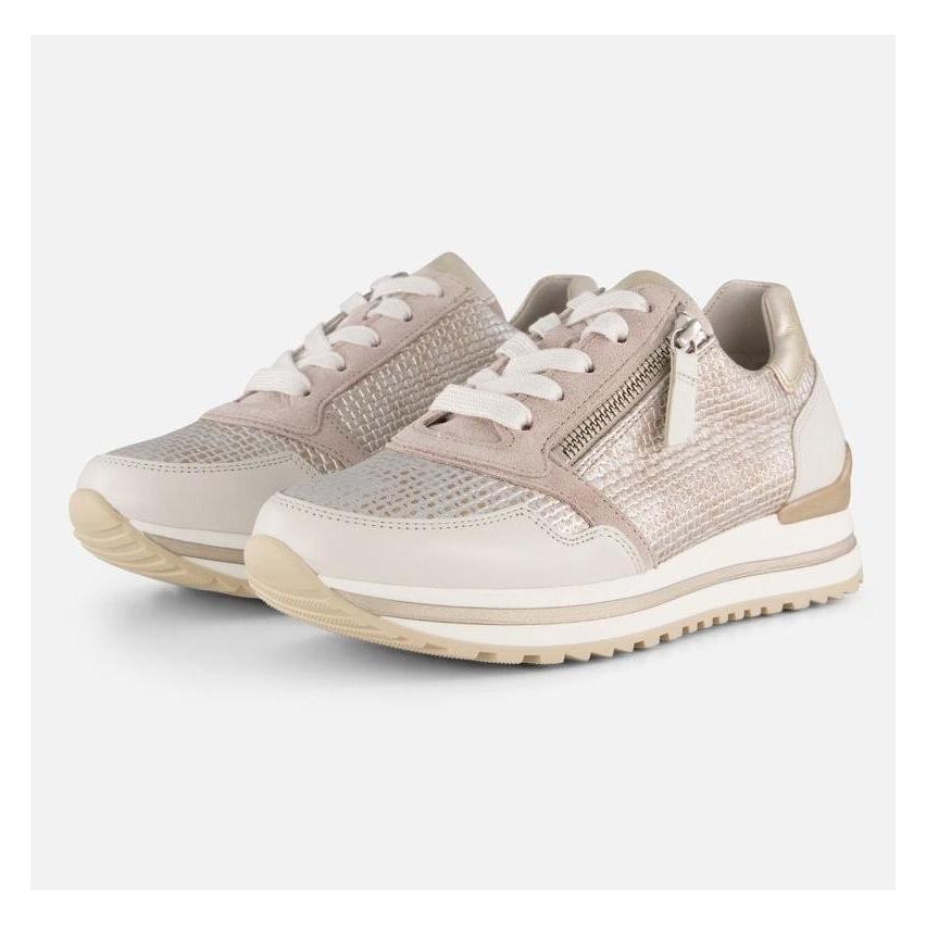Gabor, Vrouwen, Sneakers, Sneakers Beige Leer - Dames - Maat 37, Beige, (37)