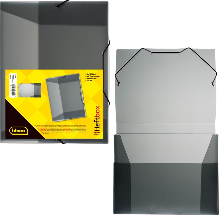 Actual product image Idena File box A4 elastic band PP translucent black (A4, 1 x)