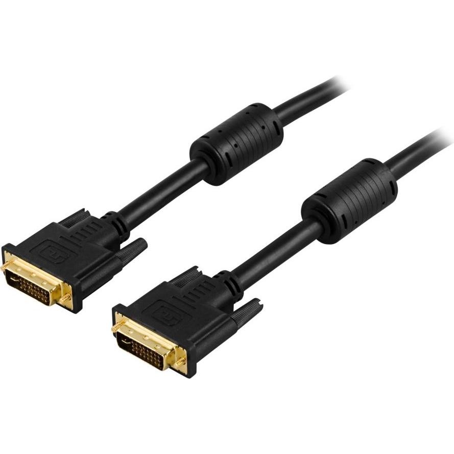 Deltaco DVI-625A DVI-Kabel 2 m DVI-I Schwarz (2 m, DVI), Video Kabel
