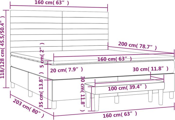 Actual product image vidaXL Boxspringbett (160 x 200 cm)