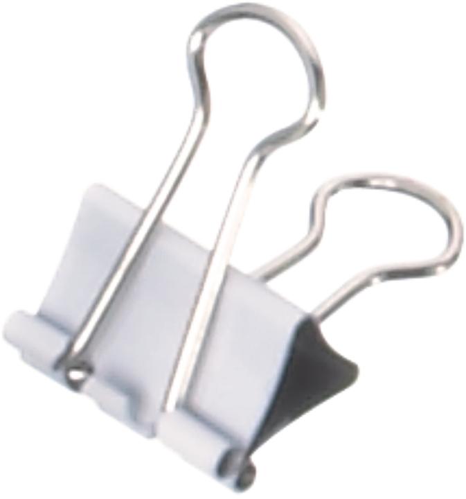 Actual product image Maul y 214 Foldback clip, white (W)19 mm Content: 12 pieces, clamping width: 7 mm (12 x)
