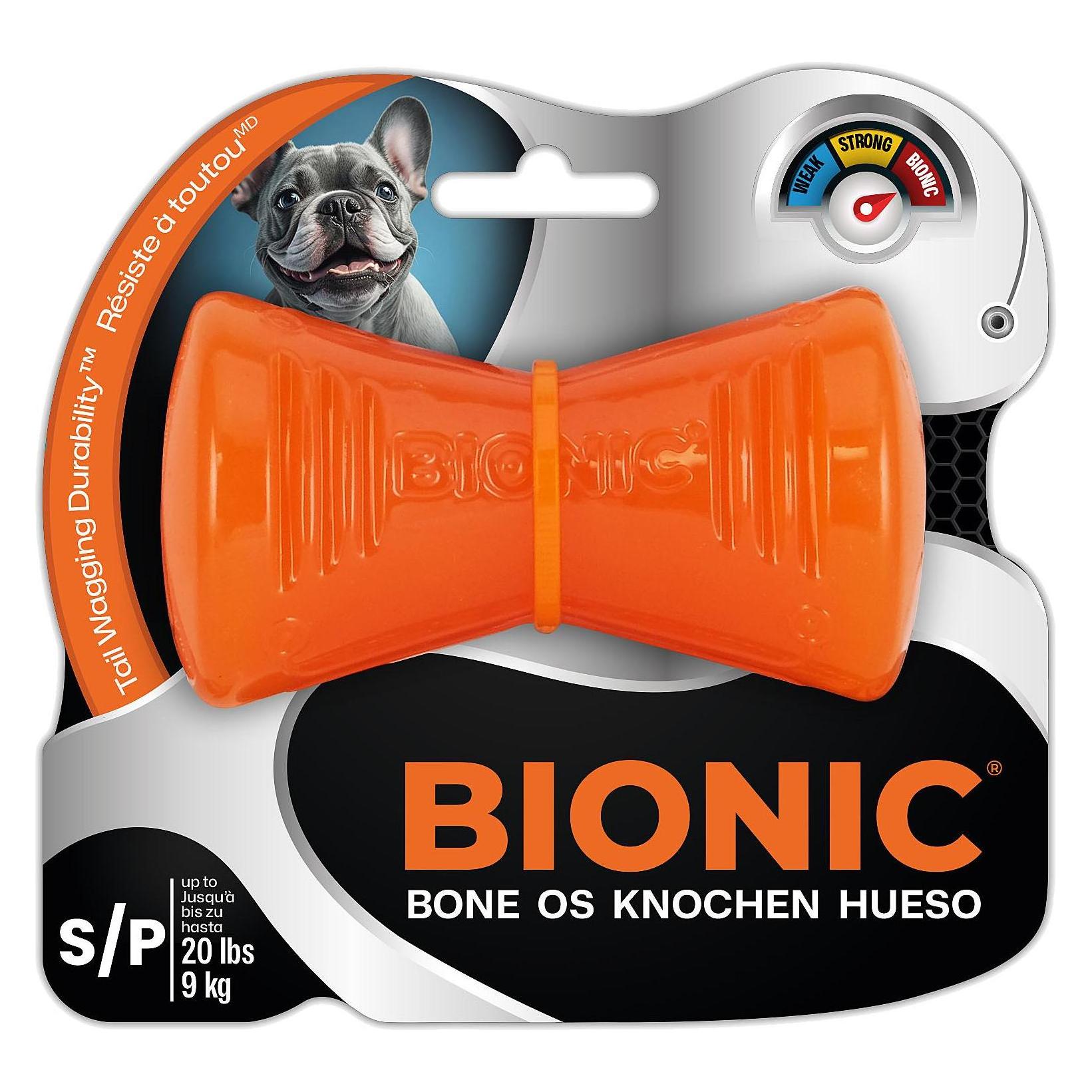 BIONIC-Bionic Jouet Chien Os Orange S - 9,5 x 5 x 4 cm