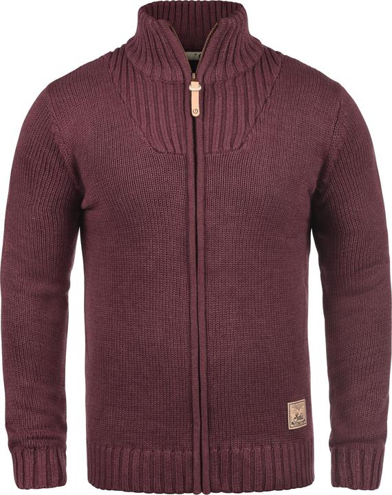 Actual product image Solid Poul Men's Cardigan Chunky Knit Jacket With Funnel Neck (3XL)
