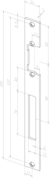 effeff Gâches plates pour gâche électrique (Plaque de frappe)