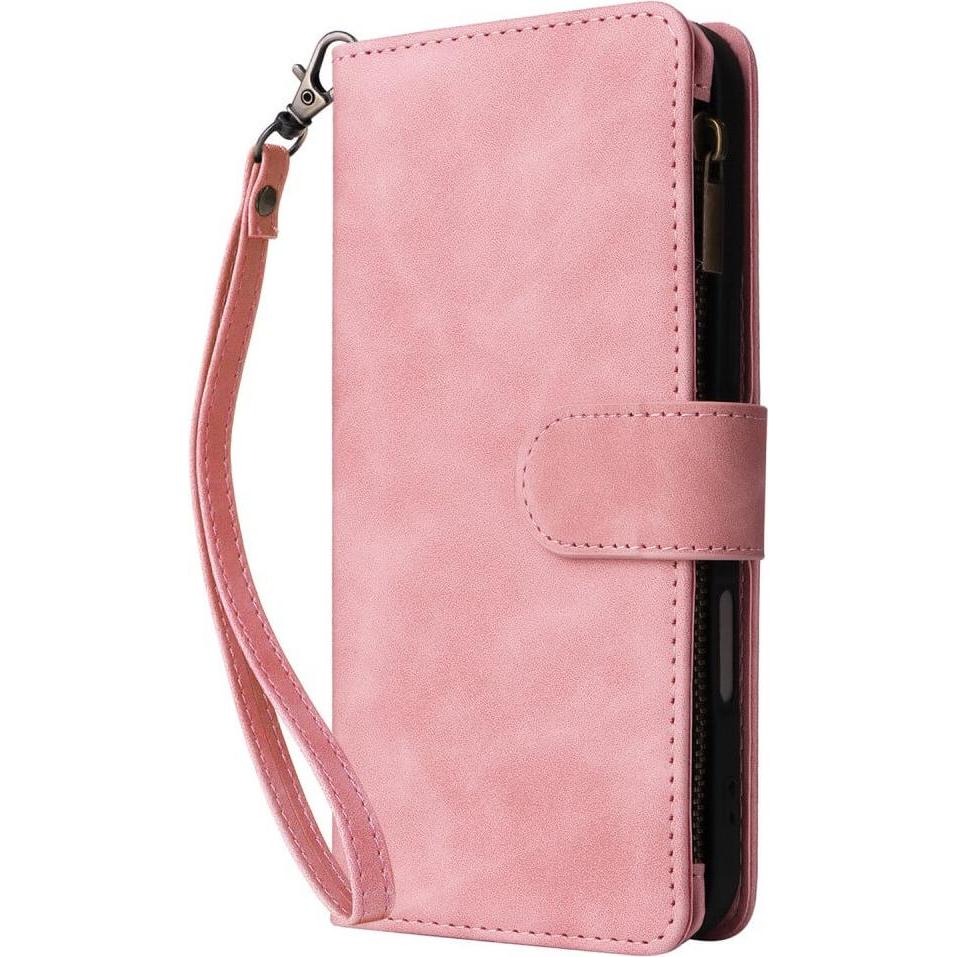 Cover-Discount iPhone 16 - Brieftaschen Hülle mit Umhängeband (Apple iPhone 16), Smartphone Hülle, Rosa