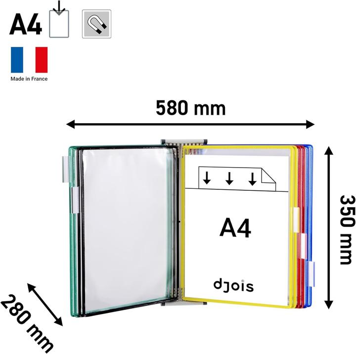 Image du produit Tarifold Support mural pour tableaux blancs 414609 DIN A4 magnétique gris