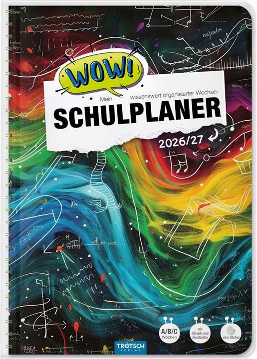 Produktbild SchulplanerWOWWaves2026/2027 (1 Woche / 2 Seiten)