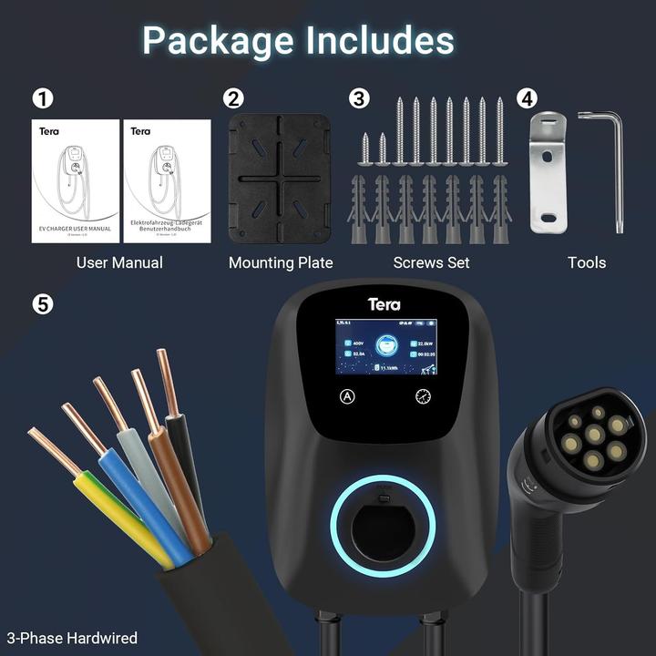 Produktbild Tera Heimladegerät (Typ 2, 22 kW, 32 A)