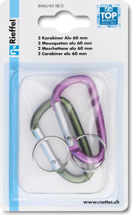 Actual product image Rieffel Aluminium key carabiner