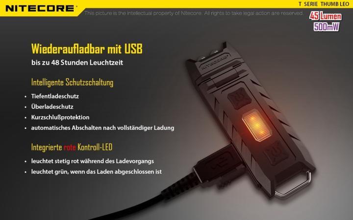 Actual product image Nitecore Thumb UV (7.40 cm, 45 lm)