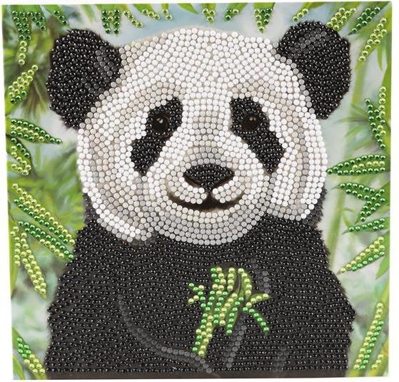 Actual product image Craft Buddy Baby Panda, Card 18x18cm Crystal Art