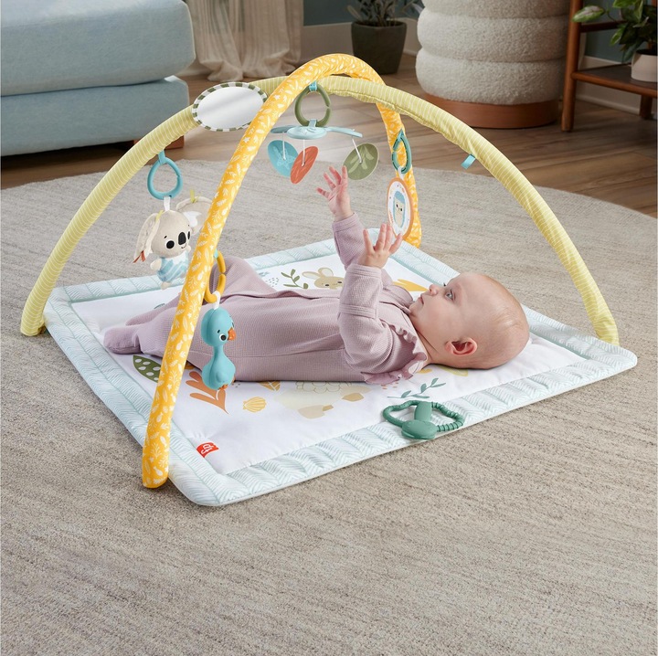 Productafbeelding Fisher-Price Simply Senses sensorische belevingsdeken speelmat voor baby's met 6 sensorische speeltjes