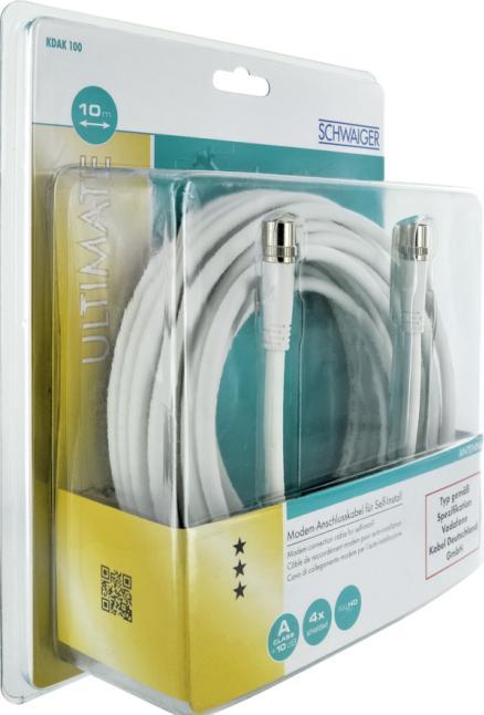 Produktbild Schwaiger KDAK100 532 10m Type-F Type-F Weiss Koaxialkabel (Antennenkabel)