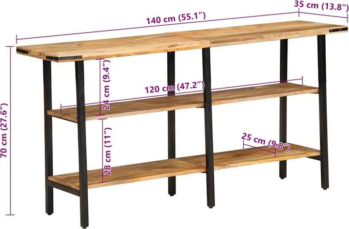 Produktbild vidaXL Konsolentisch (140 x 35 x 70 cm)