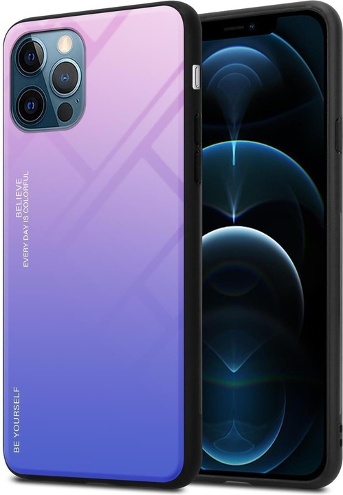 Productafbeelding Cadorabo TPU 2 Kleuren Glazen Hoesje (Apple iPhone 13 Pro Max)