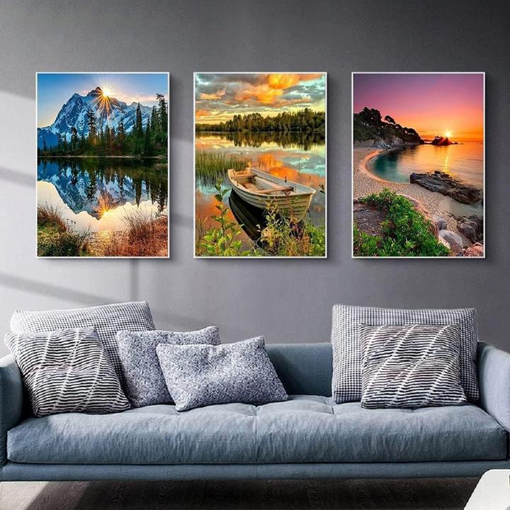 Image du produit Generic Peinture par numéros - Ensemble de paysages