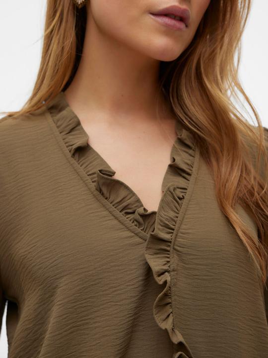 Produktbild Vero Moda Normal geschnitten V-Ausschnitt Elastische Bündchen Voluminöser Armschnitt Top Bluse (XS)