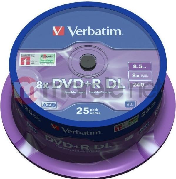 Produktbild Verbatim DVD+R DL 8.5GB 25pc (25x)