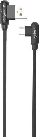 Image du produit Maxximus Câble micro-USB à charge rapide MX CORNER 2,4 A / 1 m, Noir / Coudé (1 m)
