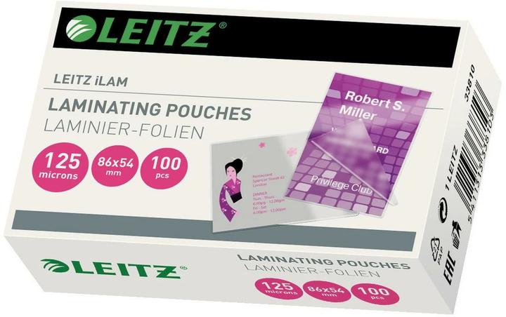 Produktbild Leitz Laminier-Folientasche 54x86mm (54 x 86 mm, 100 Stück, 125 µm)