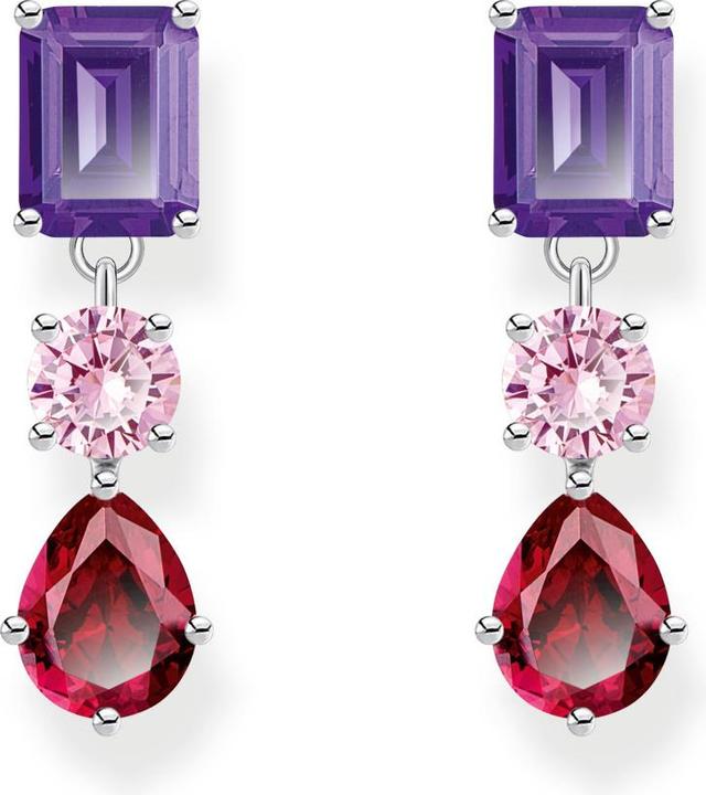 Image du produit Thomas Sabo Boucles d'oreilles avec pierres rouges, roses et violettes (Argent)