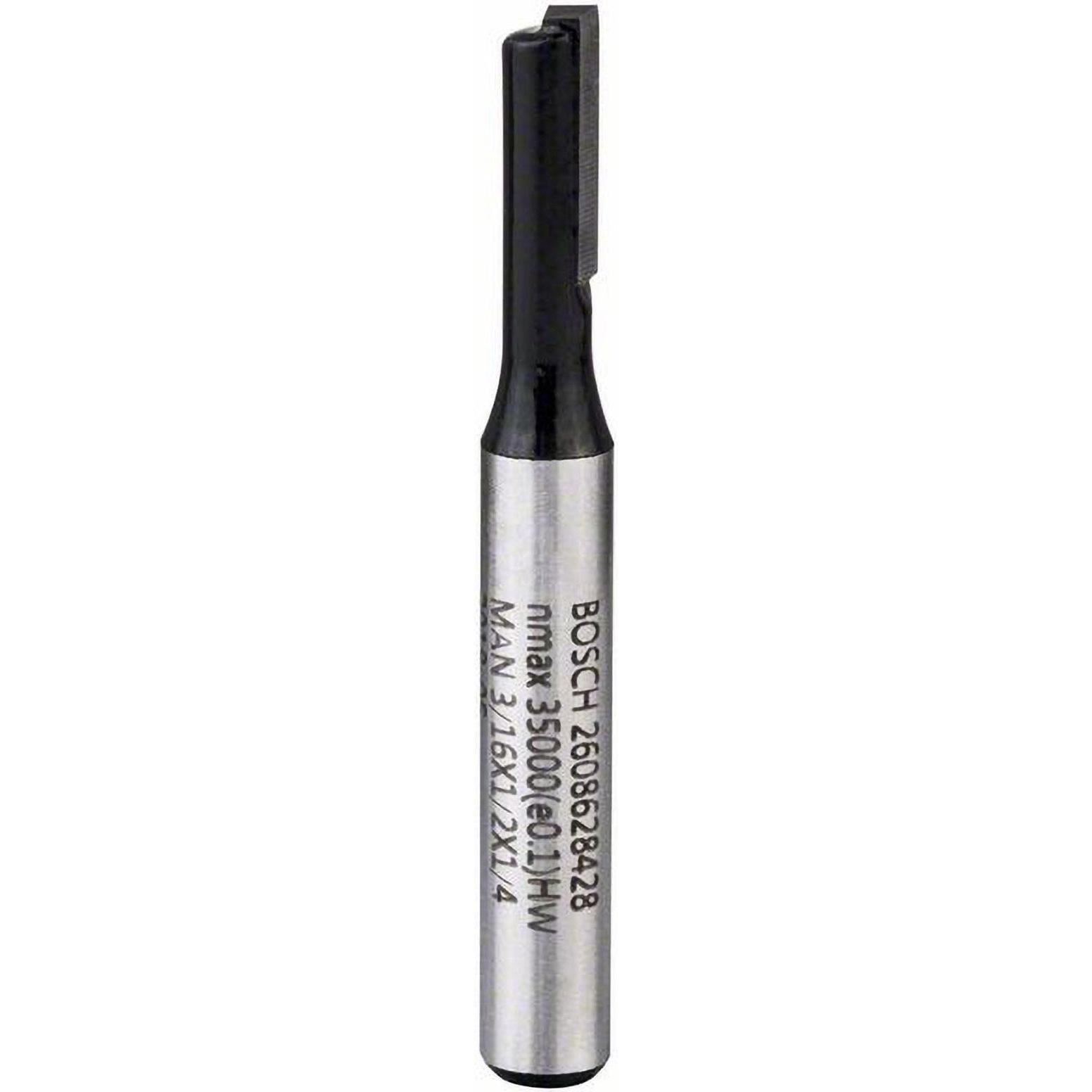 Bosch Professional Zubehör, Fräser, Nutfräser, 1/4-Zoll, D1 4,8 mm, L 12,4 mm, G 51 mm. Für Handfräsen